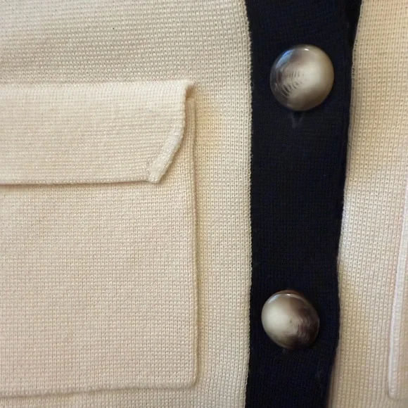 Sezane Black and White Buttoned Betty Cardigan size Small - Picture 9 of 9
